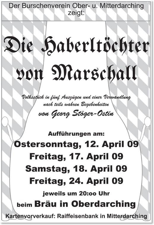 Plakat Theater 2009: Die Haberltöchter von Marschall